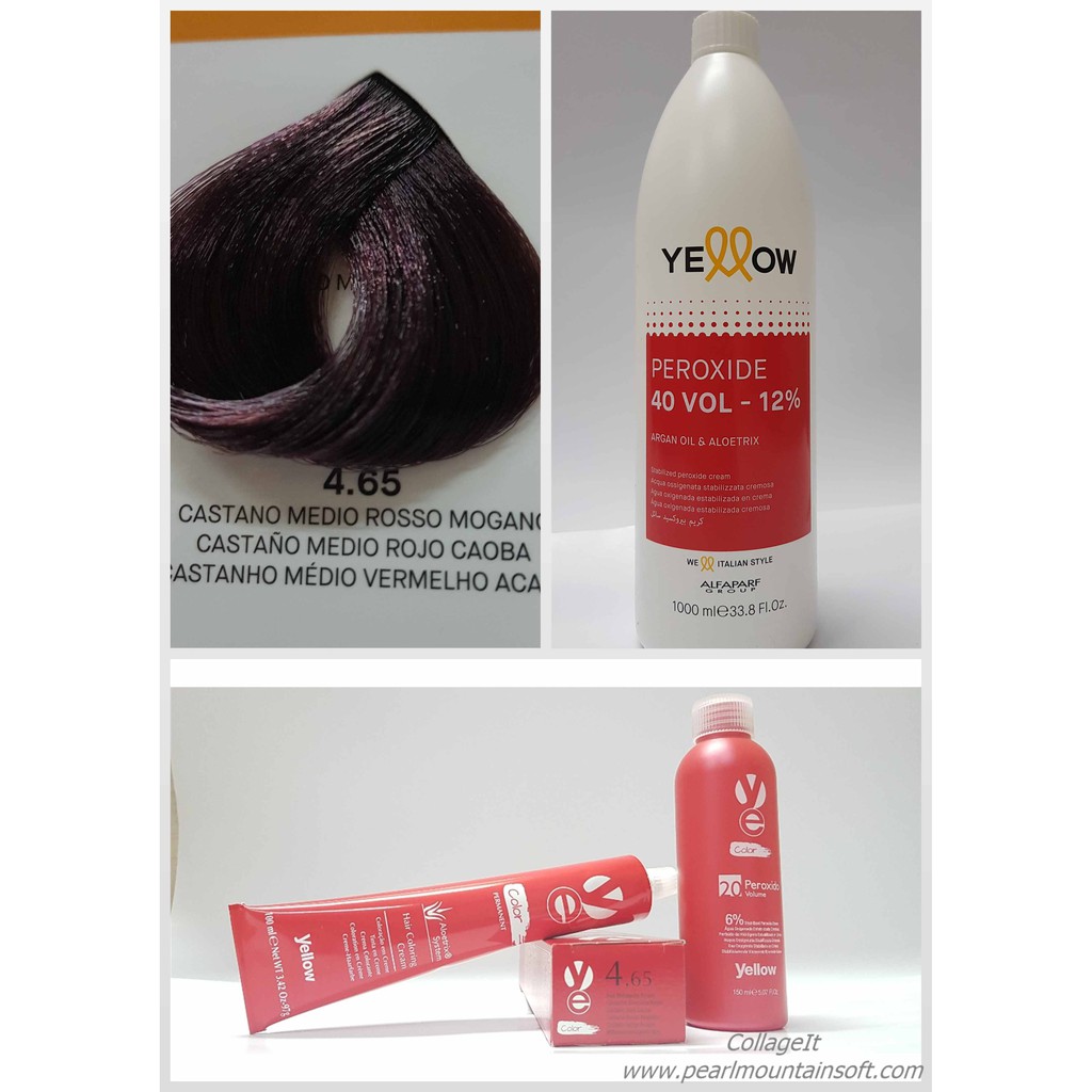 Jual Alfaparf Yellow Hair Color Permanent 100 ml Mahogany Series (Paket