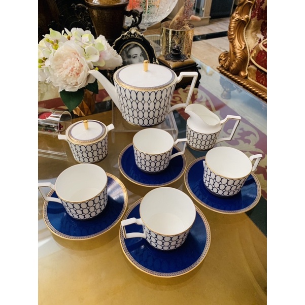 Jual Tea Pot dan Tea cup Saucer Set Wedgwood Renaissance Gold 11