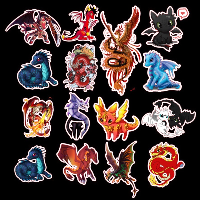 Jual Stiker kartun Naga isi 15 pcs | Shopee Indonesia