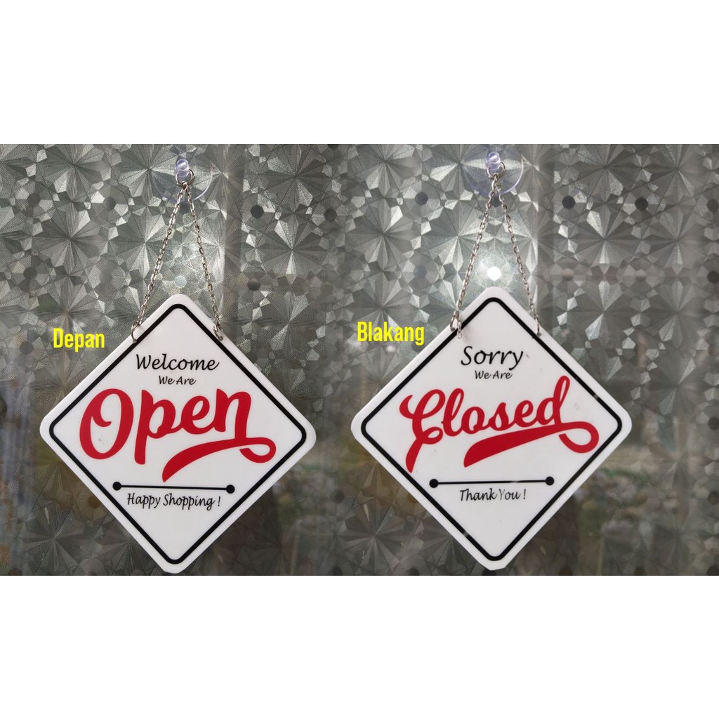 Jual custom open close pintu / Papan open close / Buka tutup akrilik ...