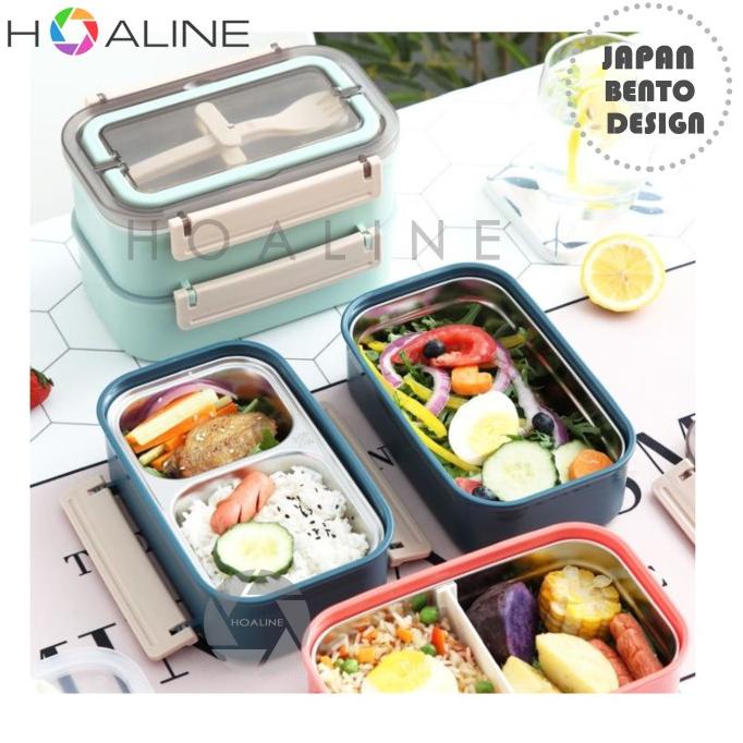 Jual Bento Lunchbox Stackable Stainless Steel / Rantang Kotak Makan HL ...