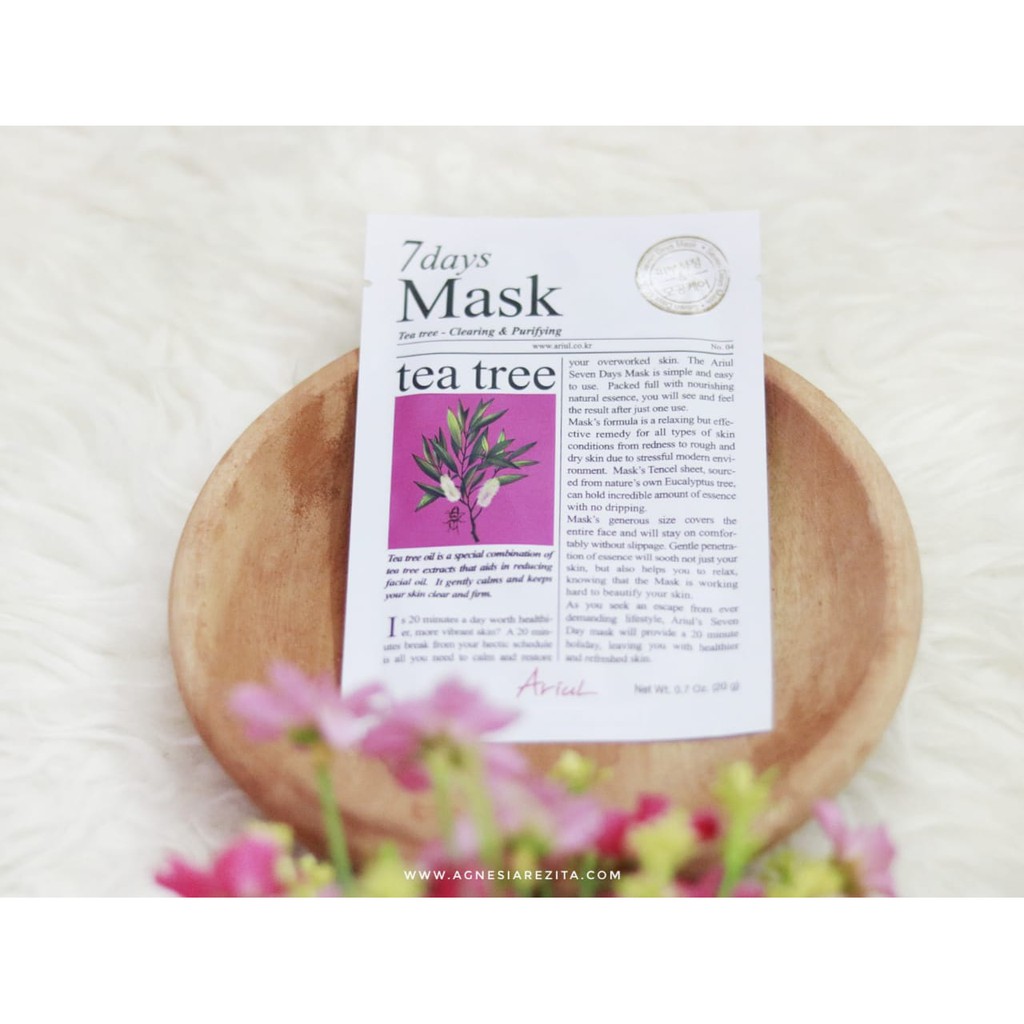 Jual ARIUL 7Days Mask Tea Tree - Clearing & Purifying 20gr | Shopee ...