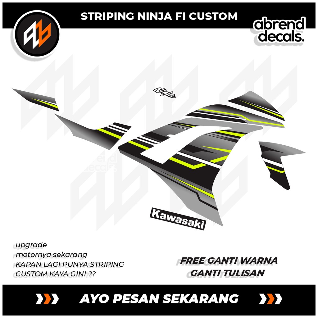 Jual Striping Ninja Fi Custom Desain Stiker Motor Ninja Fi Custom