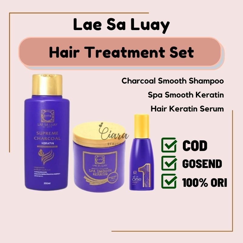 BPOM Lae Sa Luay Spa Smooth Keratin / Charcoal Shampoo / Hair Serum