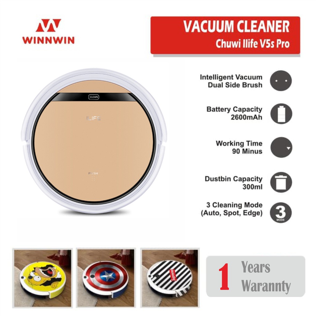 Jual Vacumm Cleaner iLife V5S Pro Water Tank Robot Vacuum Cleaner