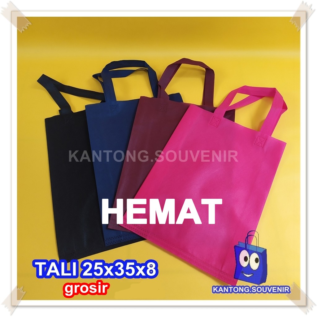 Jual Grosir 25x35x8 Tas Kain Spunbond Goodie Bag Kantong Goody Polos Souvenir Event 0976