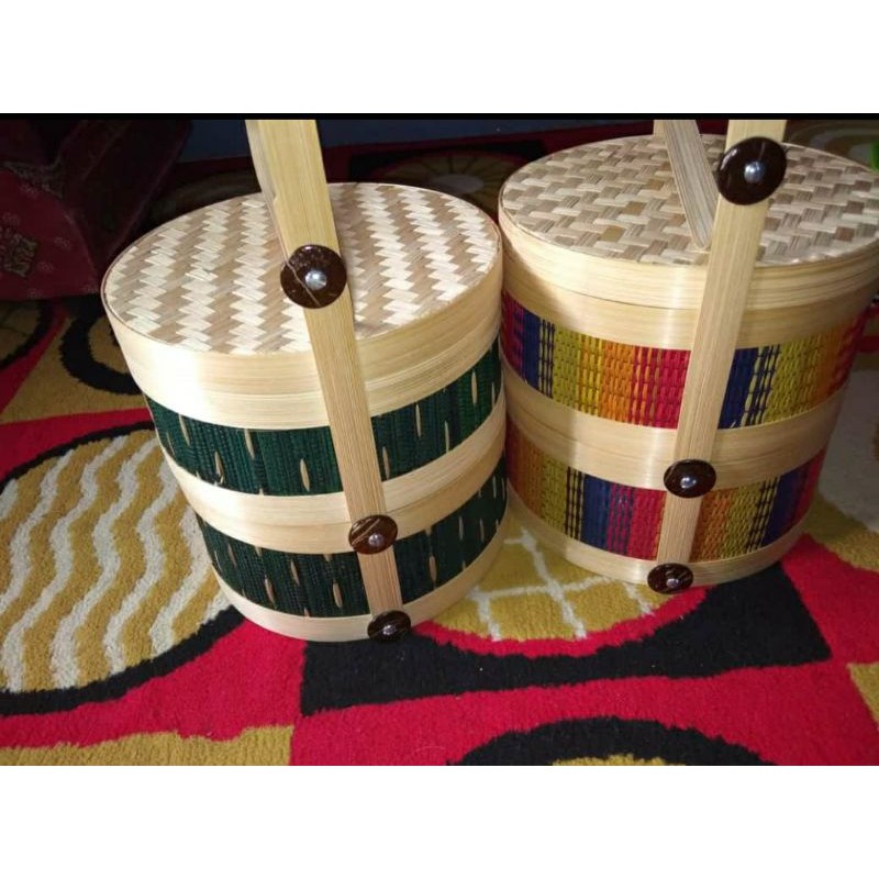 Jual rantang/hampers bambu susun uk 20cm anyaman mendong | Shopee Indonesia