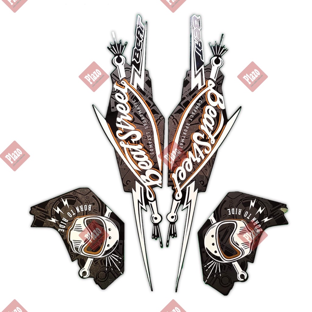 Jual stiker motor / striping honda beat street 2016 hitam | Shopee