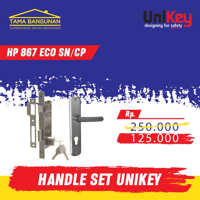 Jual PAKET HANDLE SET GAGANG PINTU UNIKEY HP 867 ECO SN CP Shopee Indonesia