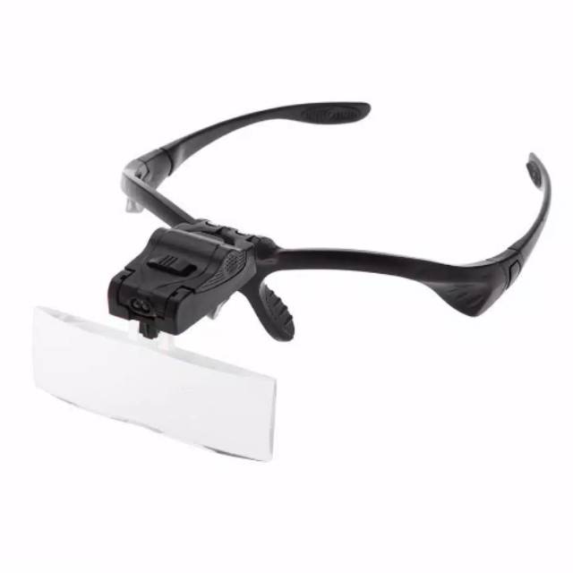 Jual Eyeglasses Bracket / Headband Interchange Magnifier with 2 Led