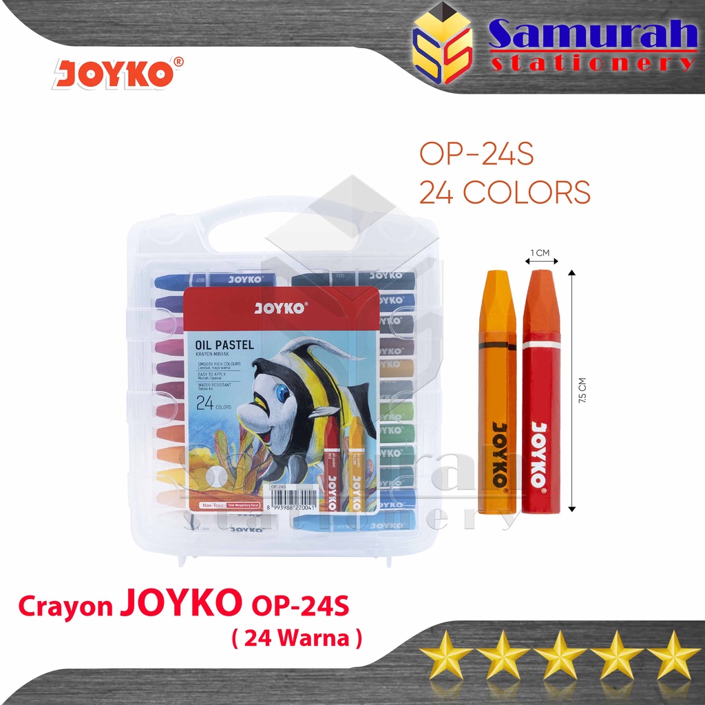 Jual Crayon Joyko OP24s / Krayon Minyak isi 24 Warna / Oil Pastel OP