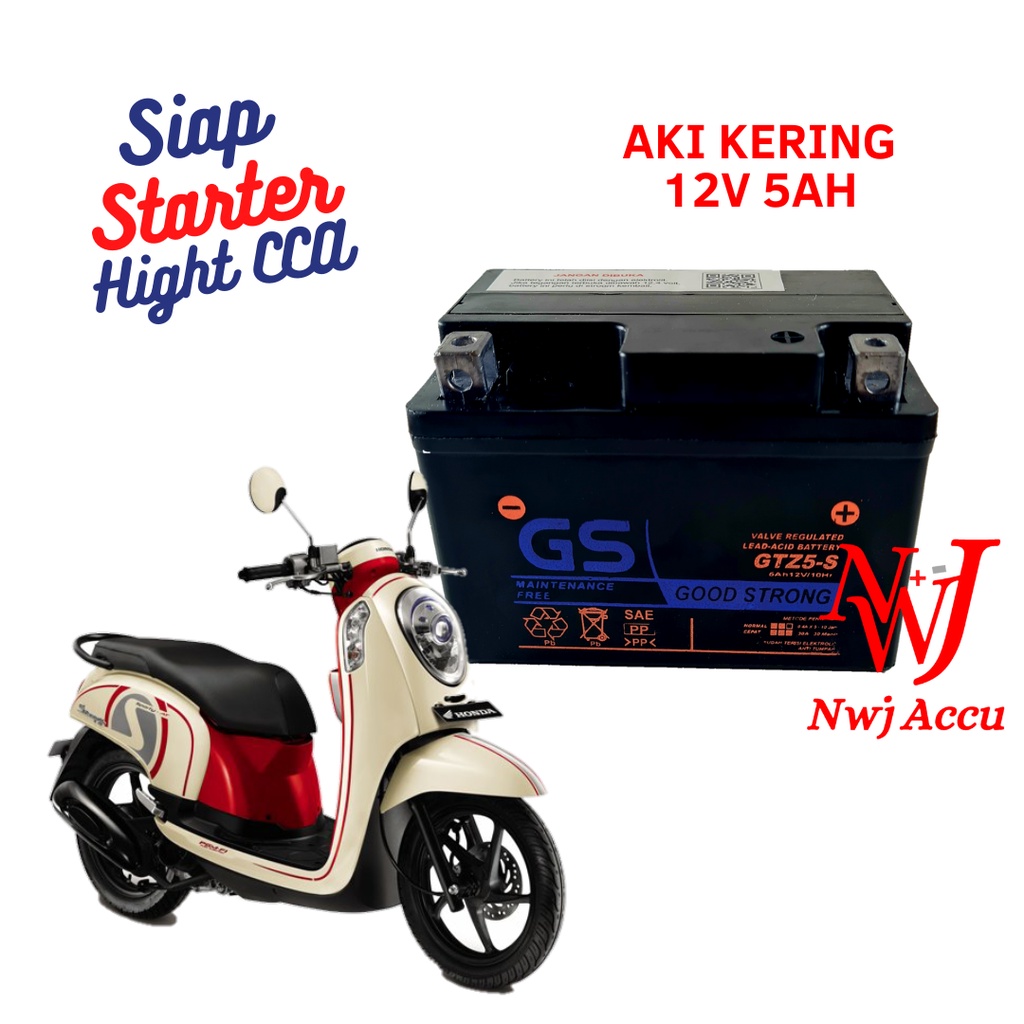 Jual Aki Motor Honda Scoopy Spacy Genio GTZ5S GTZ4V YTZ5S YTZ4V GS Y MF
