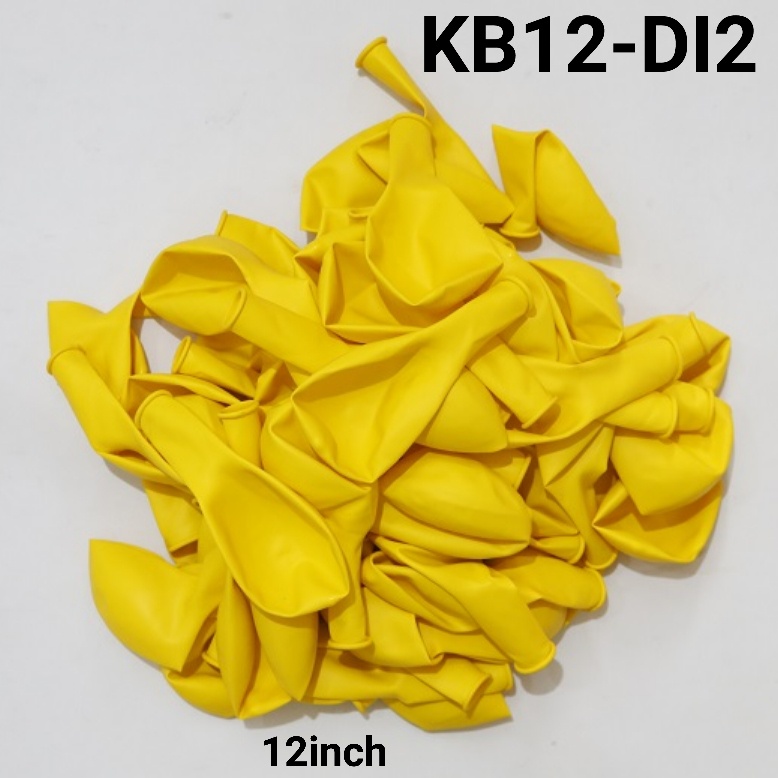 Jual KB12-DI2 Balon latex 12 inch 30 cm doff tebal kuning lemon (Balon ...