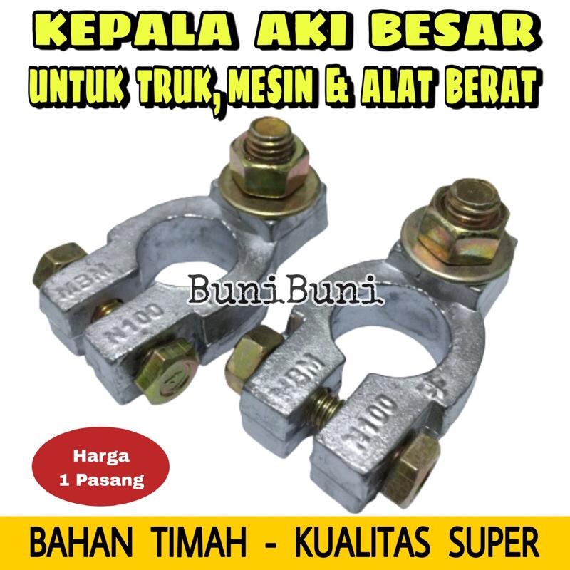 Jual Kepala Aki Mobil Ukuran Besar Bahan Timah Tebal Kualitas Super