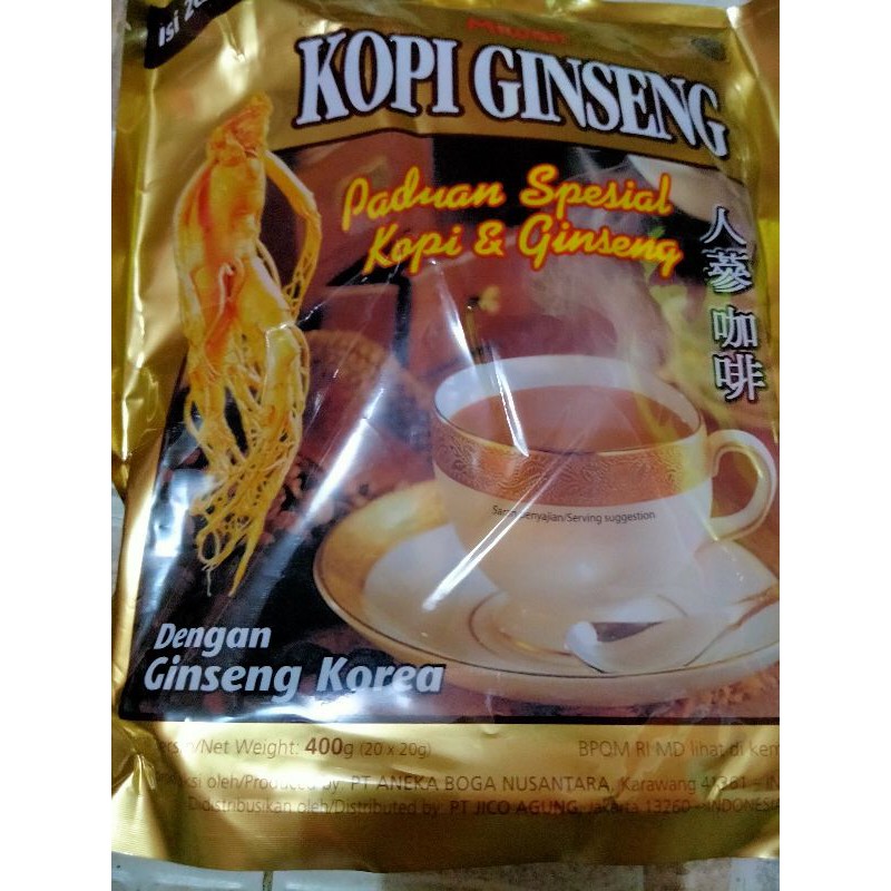 Jual Kopi Ginseng 1pack Isi 20 Bks 20 Gr Shopee Indonesia 0772