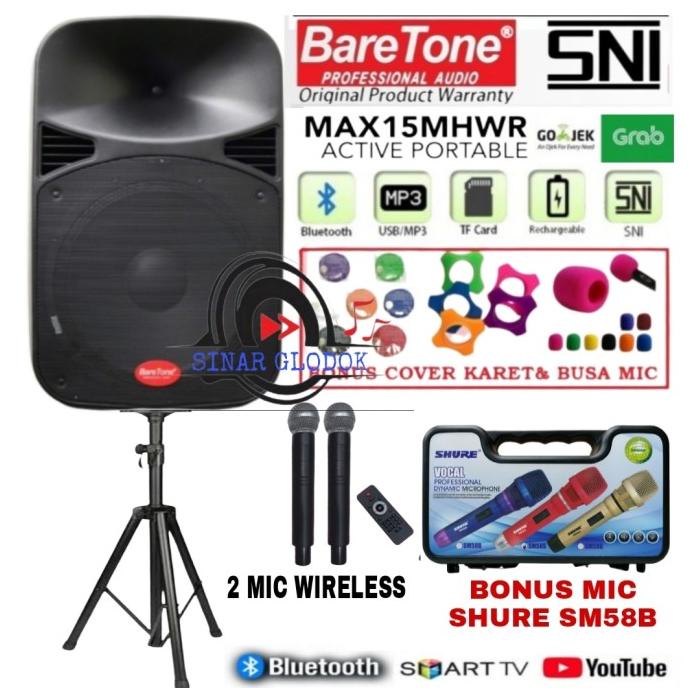 Jual Baretone Max15mhwr Speaker Aktif Portable 15 Inch Original