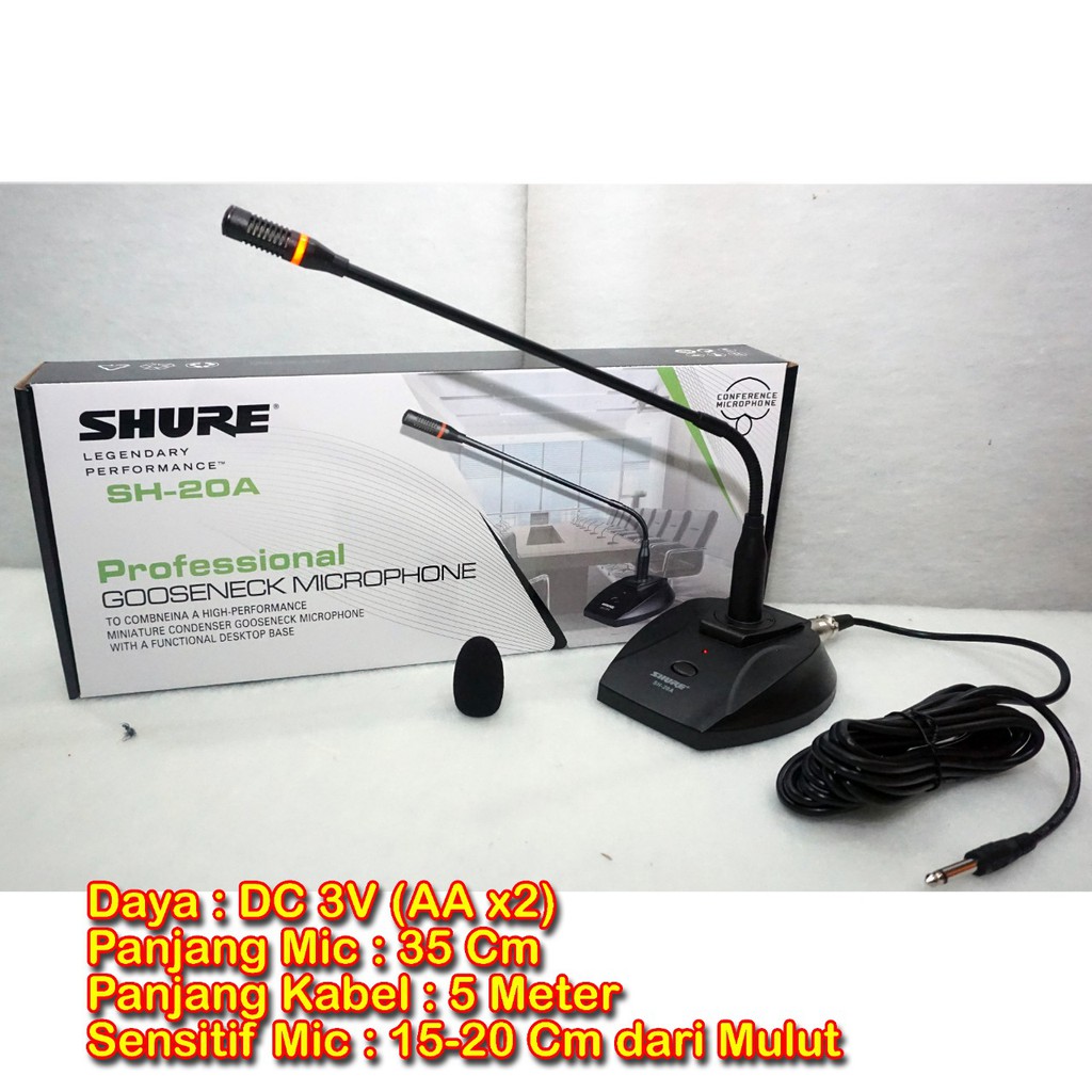 Jual Mic Meja Shure SH 20 A / SH20A / SH 20A / SH20 A | Shopee Indonesia