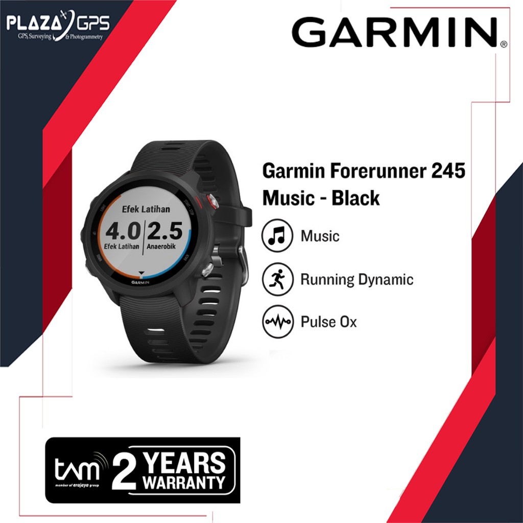 GARMIN めんどく FOREATHLETE 245 MUSIC BLACK RED