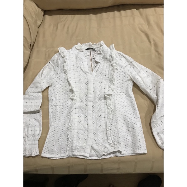 Jual zara woman blouse preloved atasan wanita putih | Shopee Jual zara woman blouse preloved atasan wanita putih | Shopee