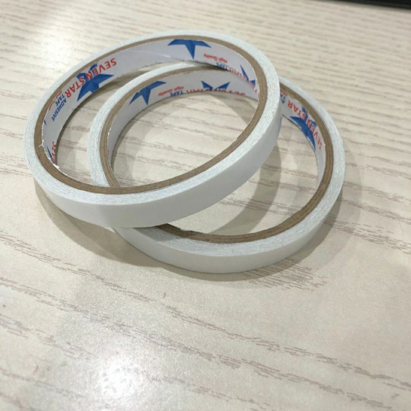 Jual Double Tape putih Isolasi Bolak Balik Sevenstar 6mm 12mm 24mm
