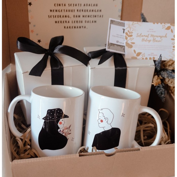 Jual Hampers Mug Couple Mug Custom Nama Kado Pernikahan Wedding T Kado Anniversary 9937