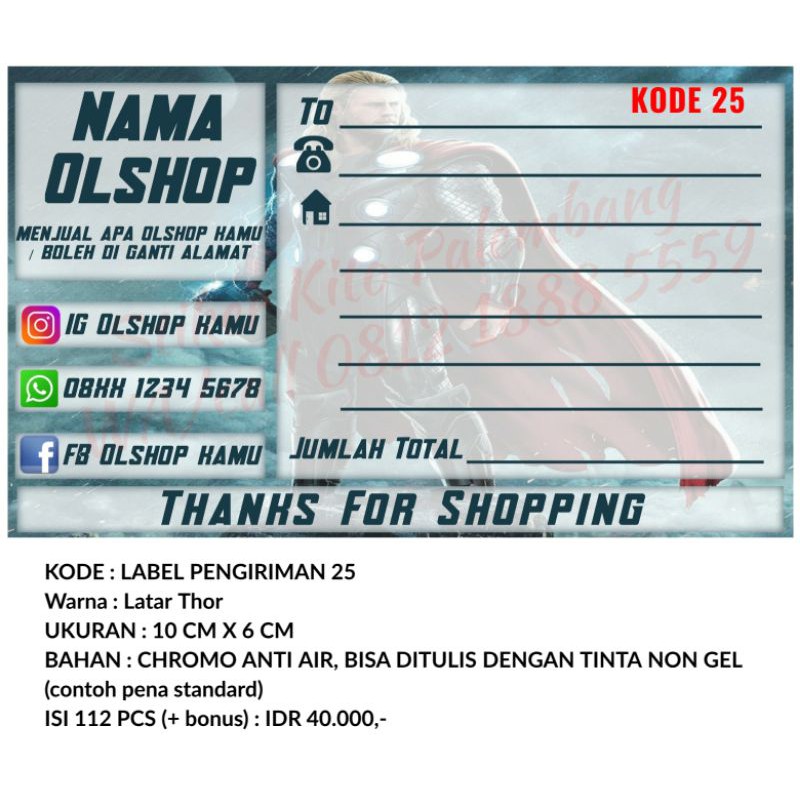 Jual stiker label pengiriman kode 25 | Shopee Indonesia
