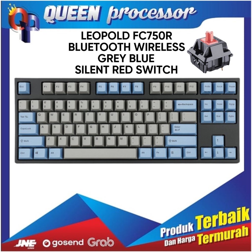 Jual KEYBOARD LEOPOLD FC750R GREY BLUE BLUETOOTH WIRELESS TKL