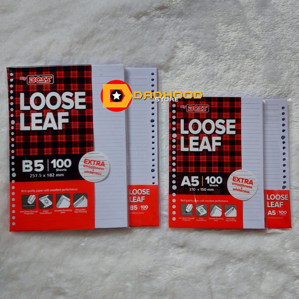 Jual KERTAS BINDER LOOSE LEAF GARIS 100 LEMBAR A5 DAN B5 | Shopee Indonesia