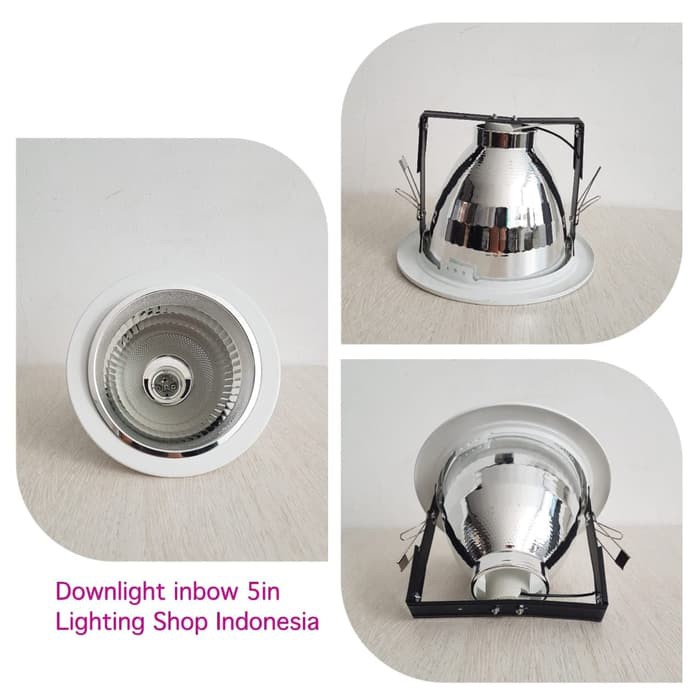Jual Lampu downlight inbow bulat 5in 5.5in kosongan tanpa lampu 5 inch ...
