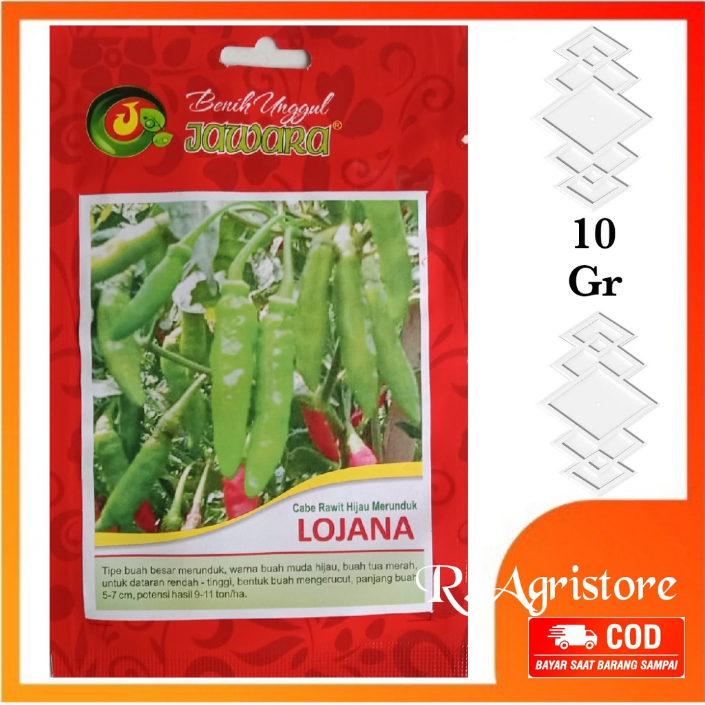 Jual Benih Bibit Cabe Rawit Hijau Merunduk Lojana Isi 10 Gram Bibit