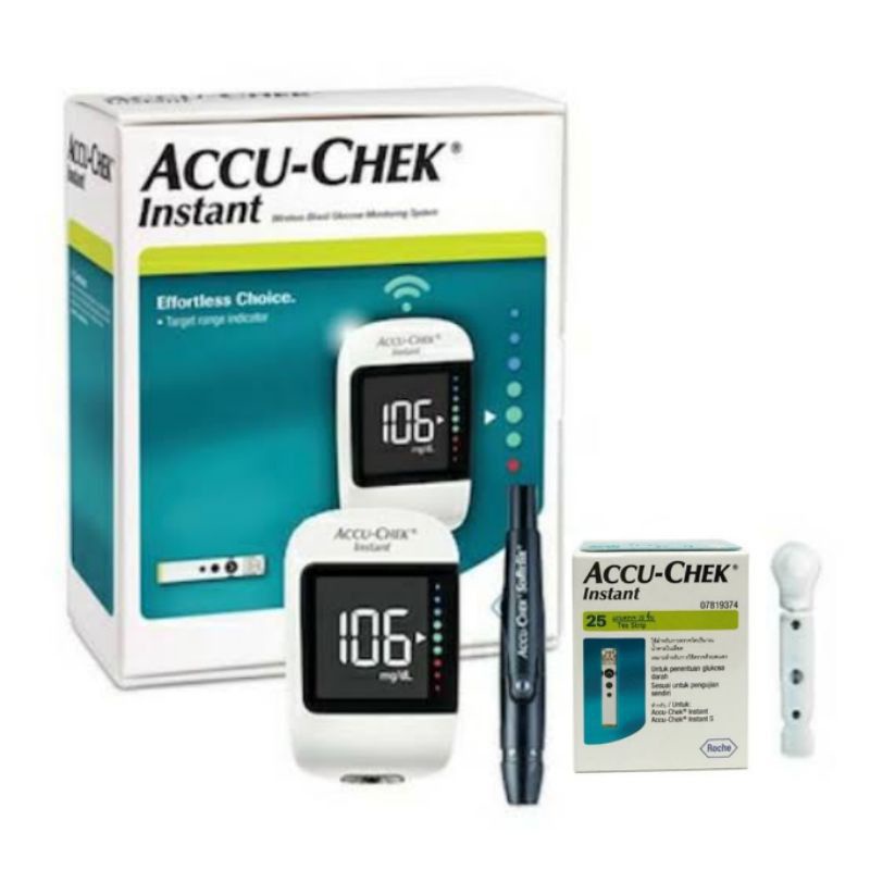 Jual Alat Accu Chek Instant Strip Tes Gula Darah Isi 25 Alat