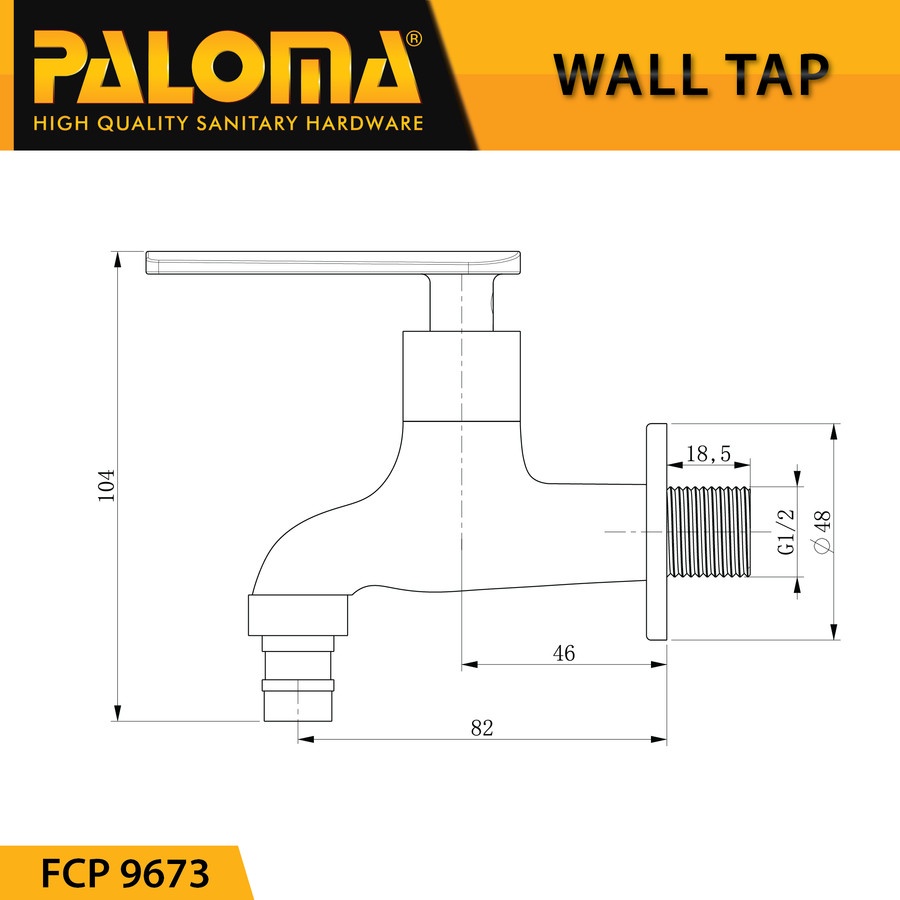 Jual PALOMA FCP 9673 Keran Taman Selang Mesin Cuci Dinding Tembok Kran ...