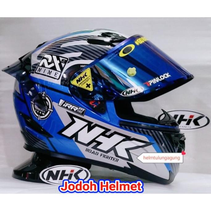 Jual Nhk Helm Rx Motif Racer X Blue Silver Blue Paket Ganteng Shopee Indonesia