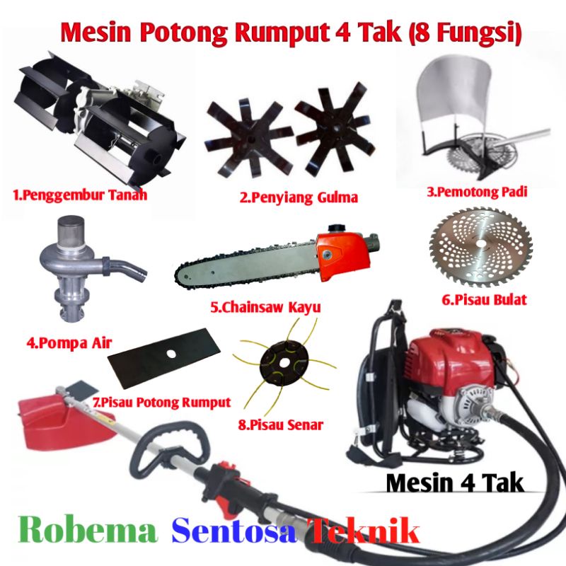 Jual MESIN POTONG RUMPUT 4 TAK GX31 MULTIFUNGSI 8 MATA FUNGSI | Shopee ...