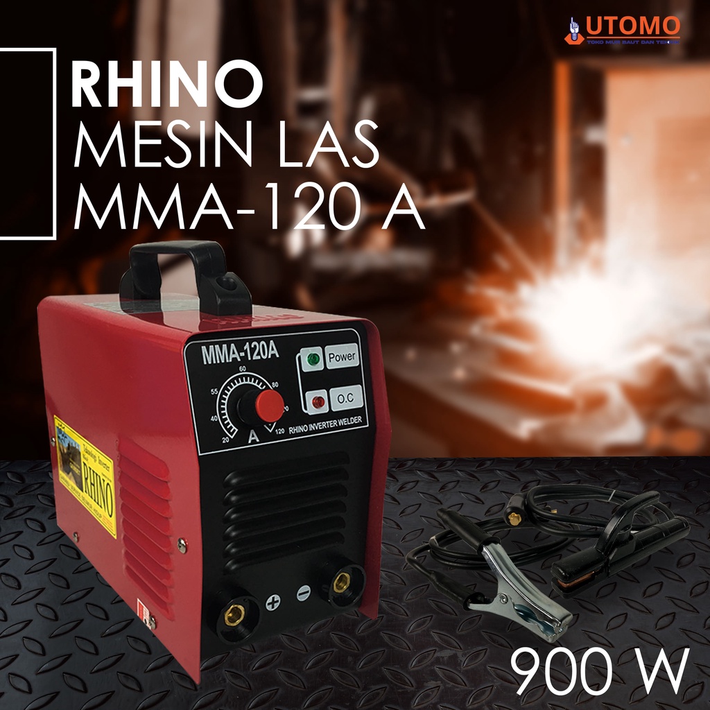 Jual Mesin Las Listrik Rhino 120a Trafo Las Inverter 900watt Rhino Merah 120 A Rhino Mma 9970