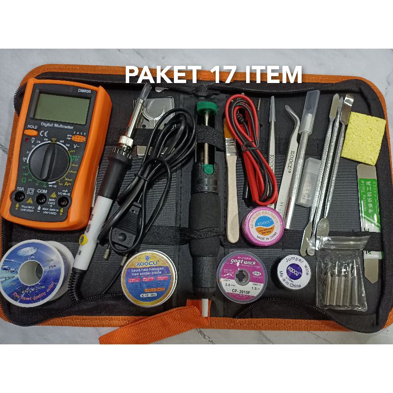 Jual Tools Paket Lengkap Solder Set Watt Mata Solder Multi Tester Digital Pinset Timah