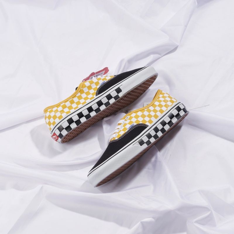 VANS AUTHENTIC SUFF CHECKERBOARD BLACK SUNFLOWER SNEAKERS PRIA