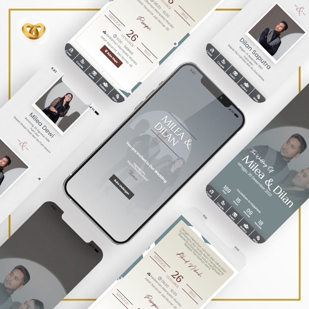 Undangan Digital Website Pernikahan | Enma | GOLD & PLATINUM