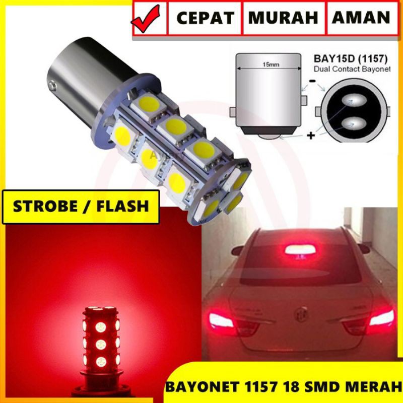 Jual Lampu Rem Stop Strobo 18 Mata Bayonet 2 Kaki 1 Pcs Shopee Indonesia