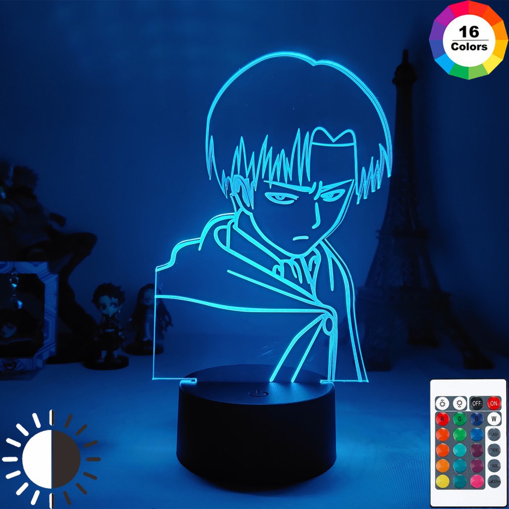 Jual Lampu Tidur Akrilik Anime Levi Ackerman Ukuran Besar Rgb