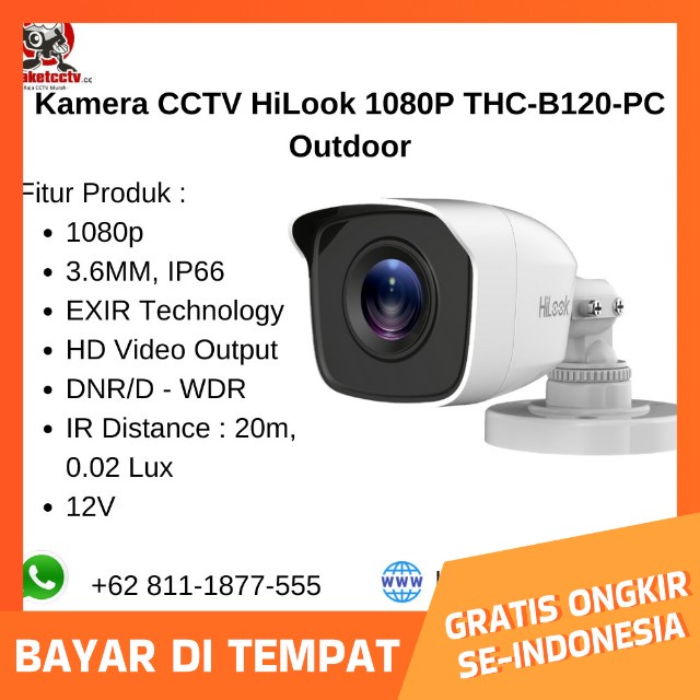 Kamera CCTV HiLook outdoor 2mp 1080P THC-B120-PC kamera cctv Outdoor