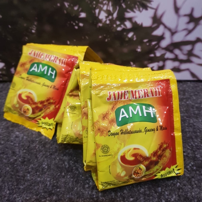 Jual Jahe Merah Amh Dengan Habbatussauda Gingseng Dan Madu Harga Per Sachet Shopee Indonesia