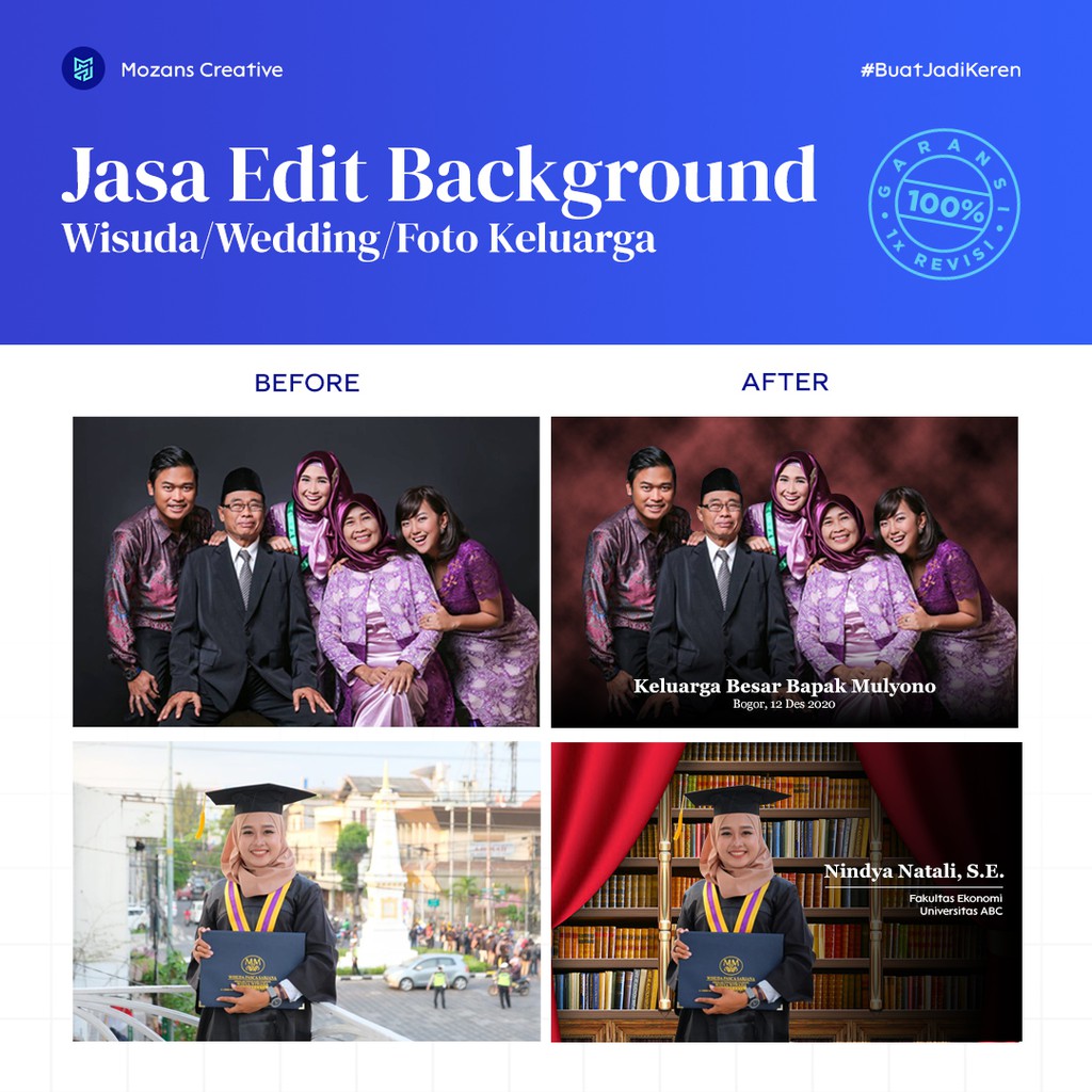 Jual Jasa Edit Background FOTO WISUDA, KELUARGA, PREWEDDING, LAMARAN