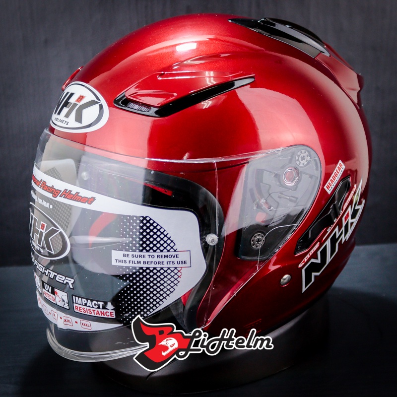 Jual HELM NHK R1 SOLID ROYAL RED | HALF FACE ORIGINAL | Shopee Indonesia