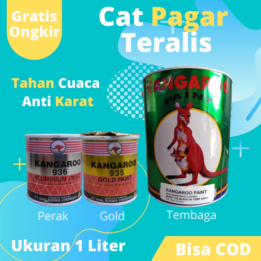 Jual Cat Besi Tempa Pagar Teralis Kangaroo 1 Kg Warna Emas And Tembaga Shopee Indonesia 5674