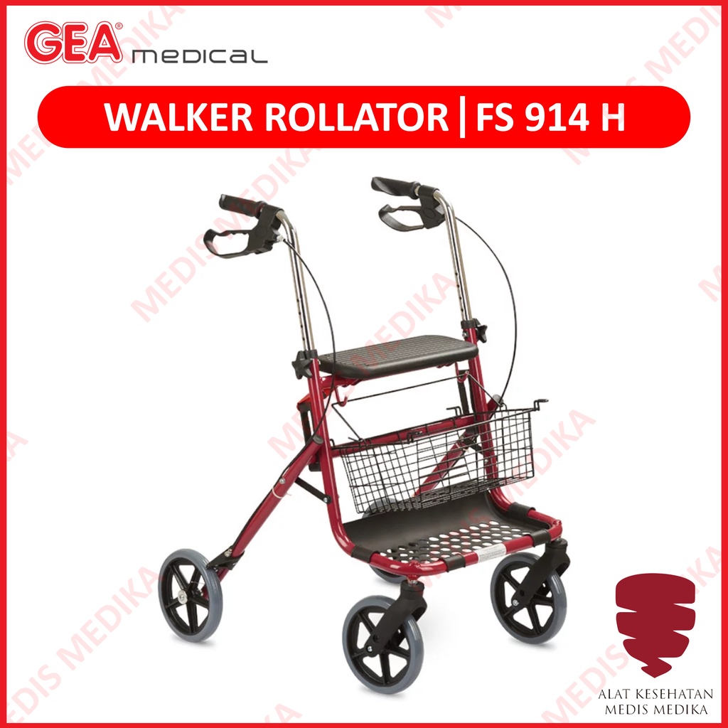 Jual Walker Roda Rollator Rolator GEA FS914H Alat Bantu Jalan FS 914 H ...