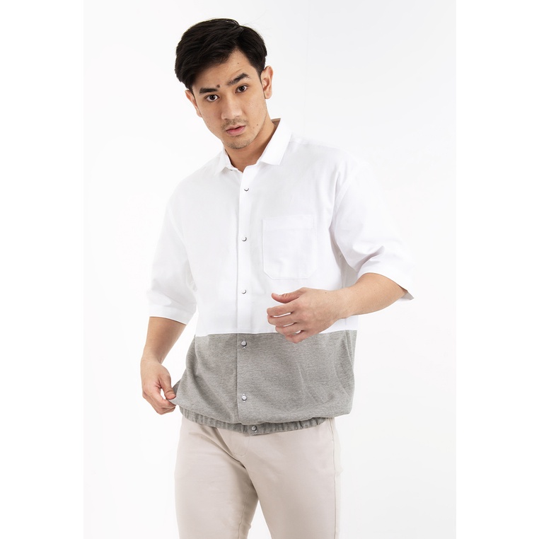 Kemeja Lengan Pendek Lunar White