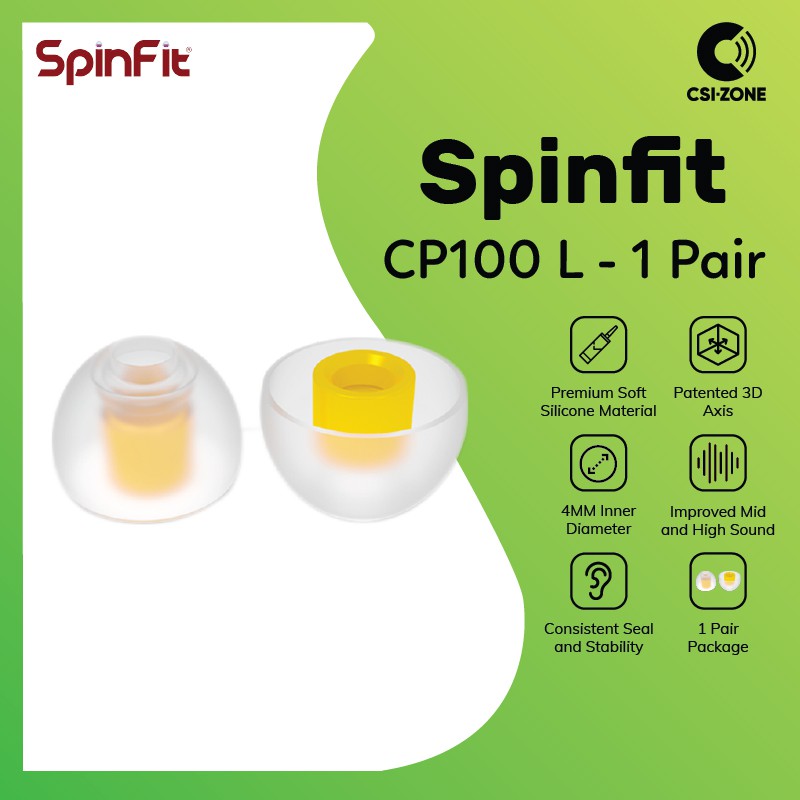 Jual SpinFit CP100 Earphone Eartips - 1 Pair Ukuran L | Shopee Indonesia