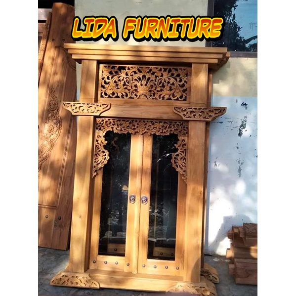 Jual pintu jendela rumah model gebyok ukir jati jepara minimalis