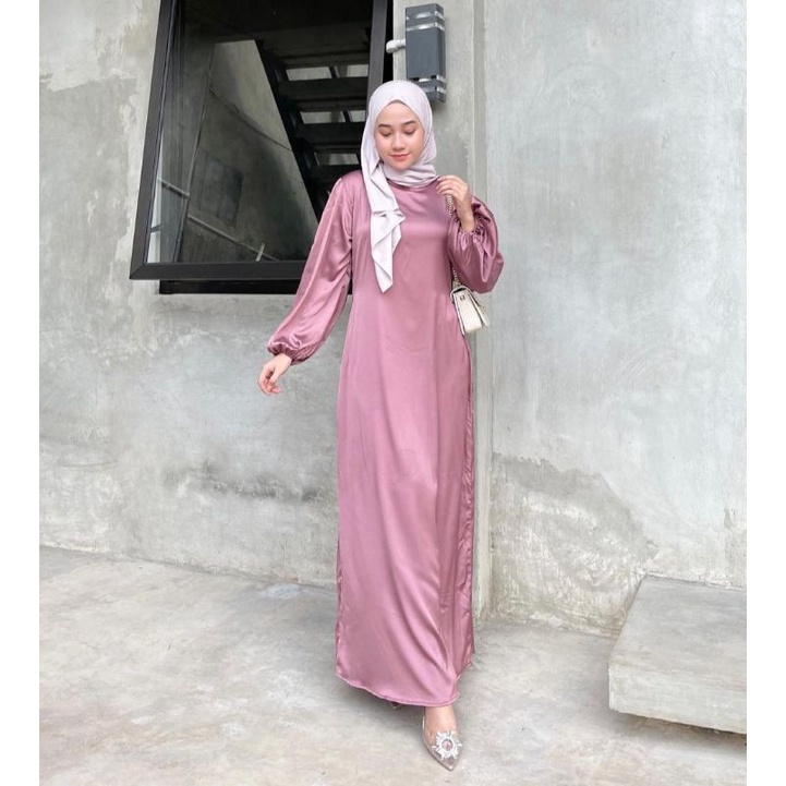 Long dress satin polos best sale